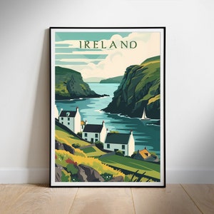 Poster de voyage en Irlande Art mural numérique imprimable, téléchargement immédiat, décoration à suspendre, cadeau pour la nouvelle maison