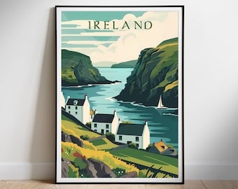 Ireland Travel Poster Digital printable wall art, Instant Download, Hanging decor, New Home Gift