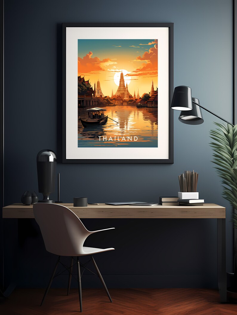 Thailand Travel Poster Digital printable wall art, Instant Download, Hanging decor, New Home Gift on Etsy.