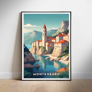 Poster de voyage au Monténégro Art mural numérique imprimable, téléchargement immédiat, décoration à suspendre, cadeau pour la nouvelle maison