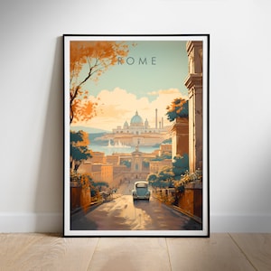 Póster de viaje de Roma, arte mural imprimible digital, descarga instantánea de Italia, decoración colgante, regalo para casa nueva.