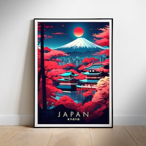 Japan Travel Poster Digital druckbare Wandkunst, Kyoto Instant Download, hängende Dekor, neues Zuhause Geschenk