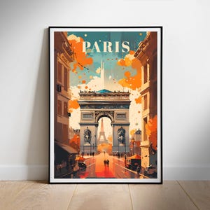Póster de viaje de París, arte mural imprimible digital, Francia, descarga instantánea, decoración colgante, regalo para casa nueva.