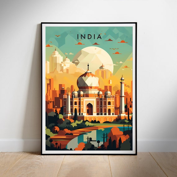 India Travel Poster Digital printable wall art, Instant Download, Hanging decor, New Home Gift