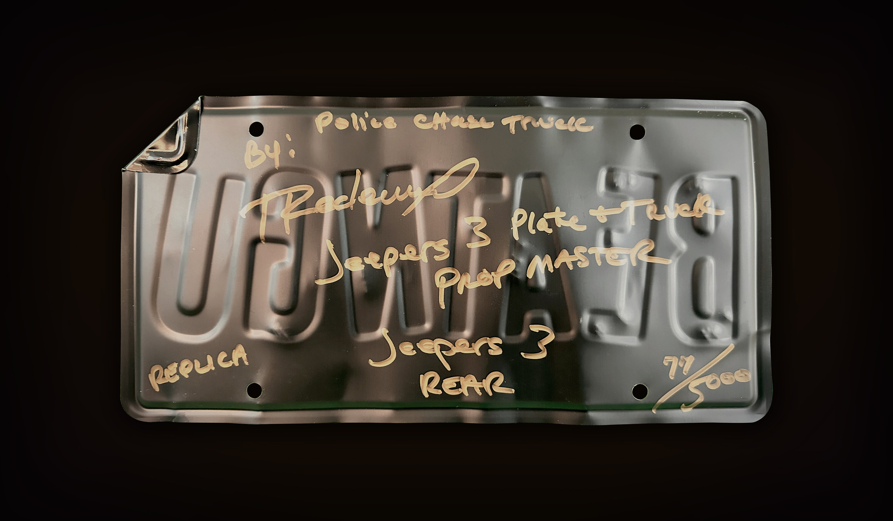 Jeepers Creepers 3 BEATNGU rear Chase License Plate Prop, Recreated by