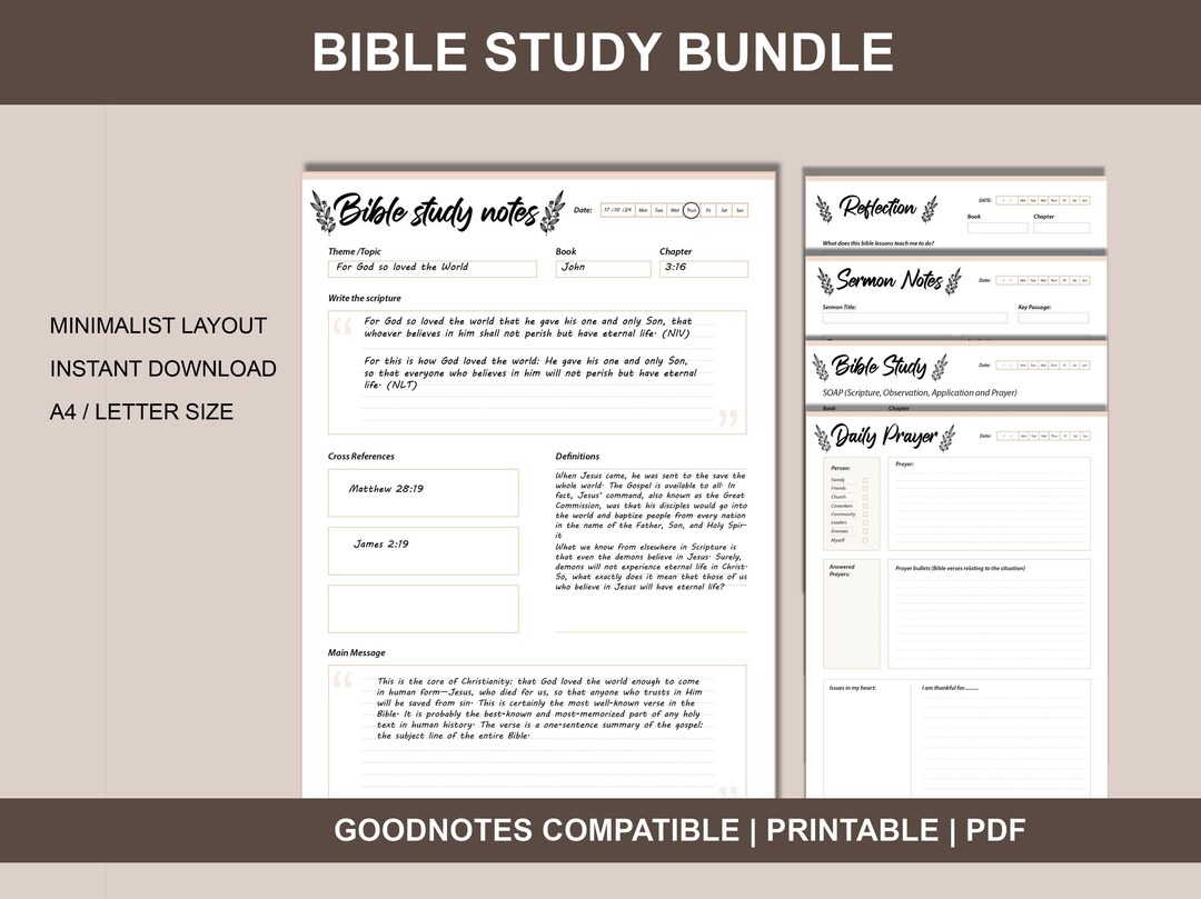 Bible Study Printable | Digital Bible Template | Bible Summary | SOAP ...