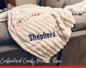 Personalized Embroidered Fleece Throw Blanket, Custom Name Gift, Cozy Personalized Gift, Custom Gift, Custom blanket, embroidered blanket
