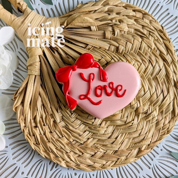Heart with Bow- cookie cutter- Coquette Ribbon