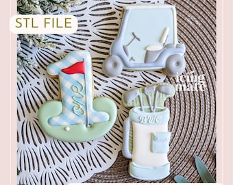 STL- Golf Cookie Cutters- hole in one- Digital Files- set of 3