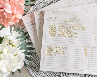 Cookie Order Form Pad- Icing Log Sheet- 50-pack