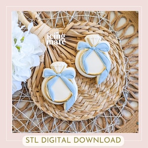 STL- Wedding Ring with Bow Cookie Cutter- DIGITAL file