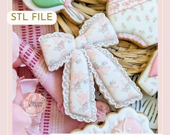STL- Lace Bow Cookie Cutter DIGITAL file (Bow 4)