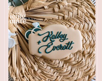 STL- Marlys Wedding Plaque Cookie Cutter- DIGITAL file