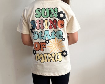 GRAPHIQUE SOLEIL | T-shirt graphique Sunshine State of Mind, chemise enfant assortie, vêtements pour frères et sœurs