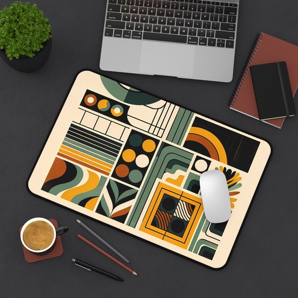 Groove Chronicles - 70s Retro Desk Mat | Nostalgic Vibes | funky workspace, groovy desk mat, 70s mouse pad, free shipping