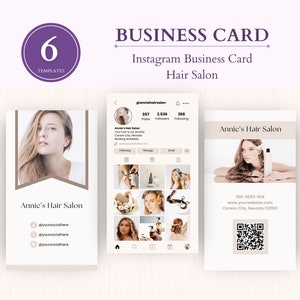Instagram Business Card for Hair Salon, IG Business Card, IG Business Card, Aesthetic Card, QR code Business Card, Beige Business Card