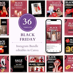Black Friday Templates, Black Friday Canva, Black Friday Flyer, Black Friday Sale, Black Friday Promo, Black Friday Instagram