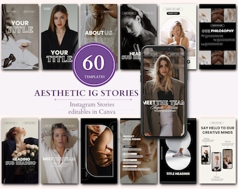 Instagram Stories Templates, Canva Editable (60 Templates