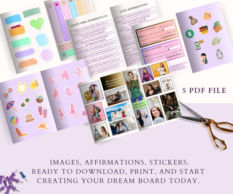 2026 Ultimate Vision Board Kit | Printable PDF | Dream Life & Goal ...