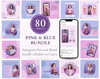 Pinke Instagram Vorlagen: Bearbeitbare Social Media Posts (Canva)