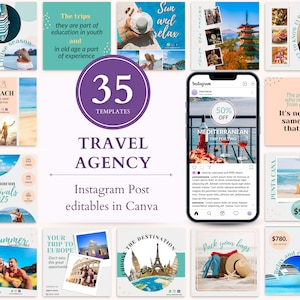 Instagram-sjablonen voor reizen, sjablonen voor reisbureaus, sjablonen voor sociale media van reisbureaus, Instagram-sjablonen voor reisbureaus