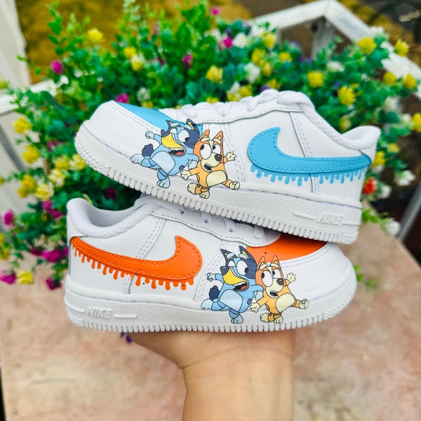 Toddler kids bluey and bingo Nikes Air Force 1