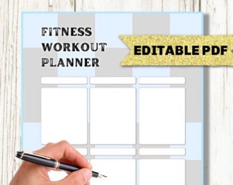 EDITABLE Fitness Workout Planner (ALL BLANK)