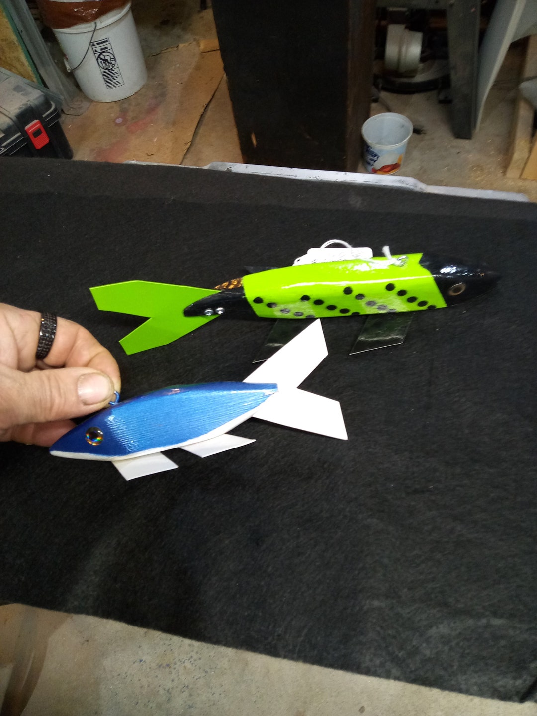 Hand Carved Wood Fish Spearing Decoys Etsy