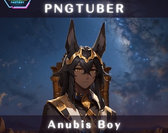 PNGTuber Premade Model Anubis Boy with Animated Background | Twitch | YouTube | Vtuber | Veadotube | Streaming | OBS #male #dog #avatar