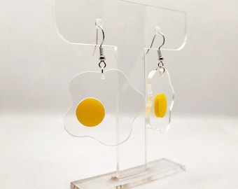 Fried egg earrings