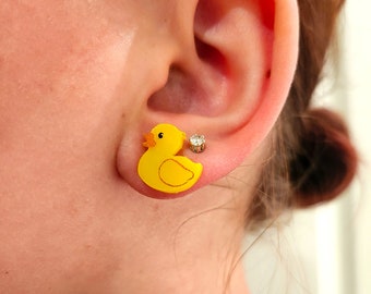 Duck stud earrings