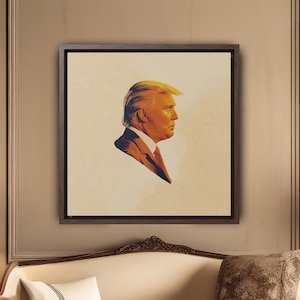 Donald Trump Canvas Print, Political Wall Art, Framed Presidential Décor, Patriotic Gift, President Portrait Print, Election Memorabilia