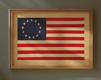 Drapeau Betsy Ross : affiche de la Révolution américaine, décoration patriote