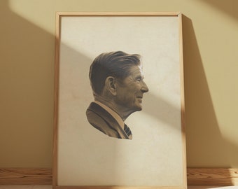 Ronald Reagan Silhouette Print: Presidential Wall Art