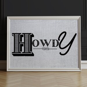 Howdy Typografie Print: Western Ranch Decor