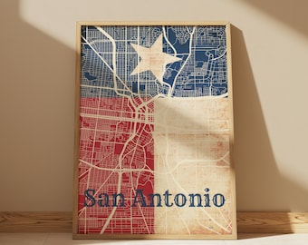 Mapa San Antonio w Teksasie: Pionowa sztuka uliczna miasta