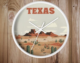 Retro Texas-wandklok: vintage Southwest-decor (10 x 10 inch)