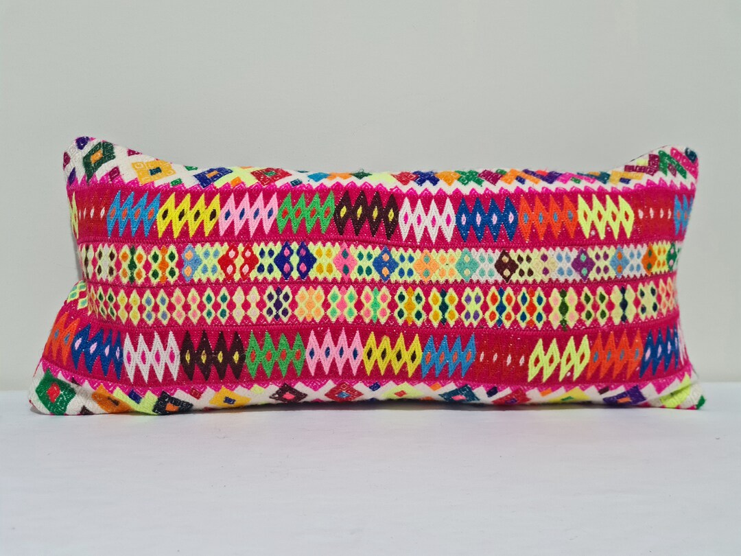 Andean Ribbons Peruvian Colorful Pillow Case / Handmade Ribbons Cushion Cover ...