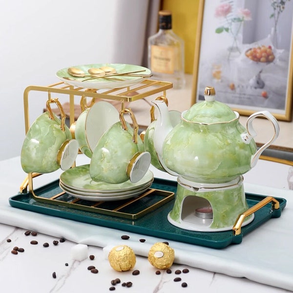 British afternoon tea set | European ceramic coffee set | Ceramic coffee cup and saucer set | Tea party tea set | Customized tea set