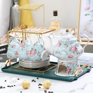 British afternoon tea set | European ceramic coffee set | Ceramic coffee cup and saucer set | Tea party tea set | |Tableware