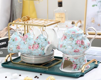 British afternoon tea set | European ceramic coffee set | Ceramic coffee cup and saucer set | Tea party tea set | |Tableware