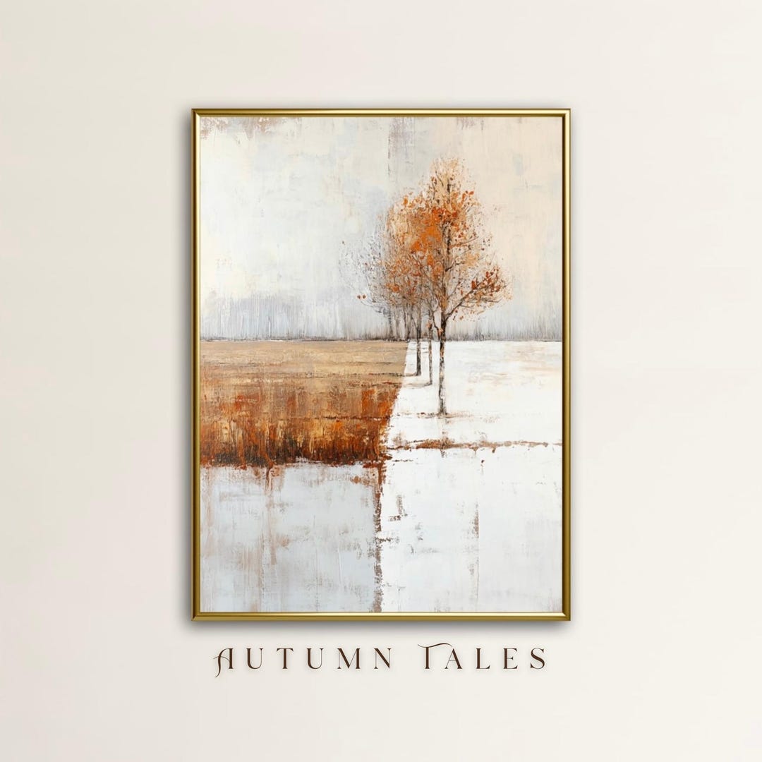 Winter Wall Art Print, Fall Turns to Winer, Abstract Printable Modern ...