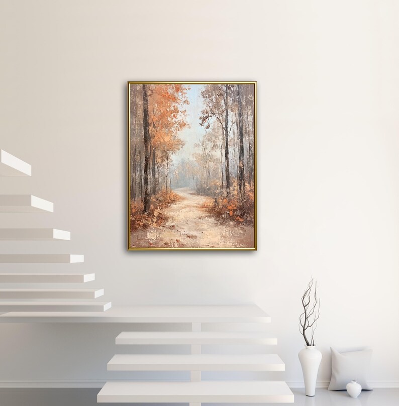 Vintage Rustic Fall Landscape Wall Art Print, Moody Autumn Farmhouse ...