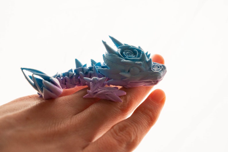 Rose Dragon Tadling | Fidget Toy | Articulating Dragon | 3D Printed