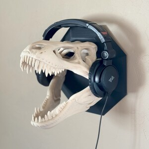 T-Rex Wall Mount Headphone Hanger | Dinosaur Wall Art | Headphone Stand | Gaming Accessories