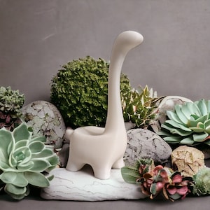 White Cute Dinosaur Ring Holder