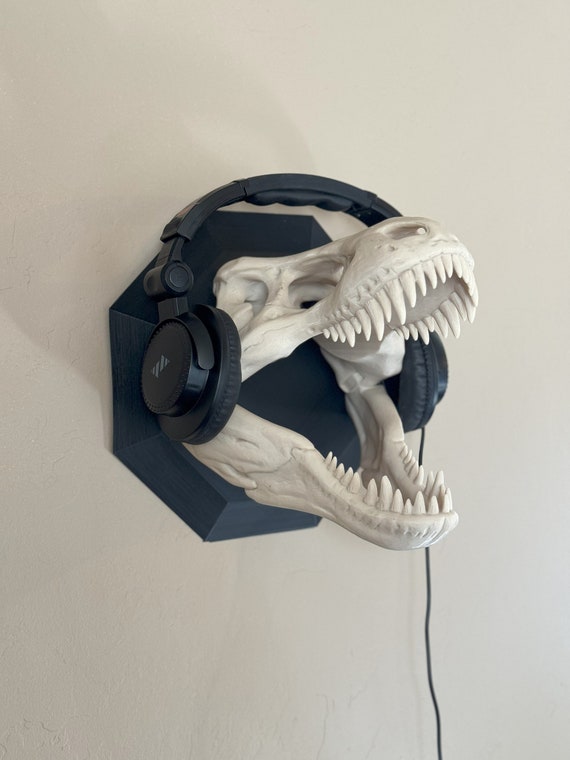 3D Printed T-Rex Headphone Hanger: Dinosaur Wall Art