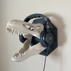 T-Rex Wall Mount Headphone Hanger | Dinosaur Wall Art | Headphone Stand | Gaming Accessories