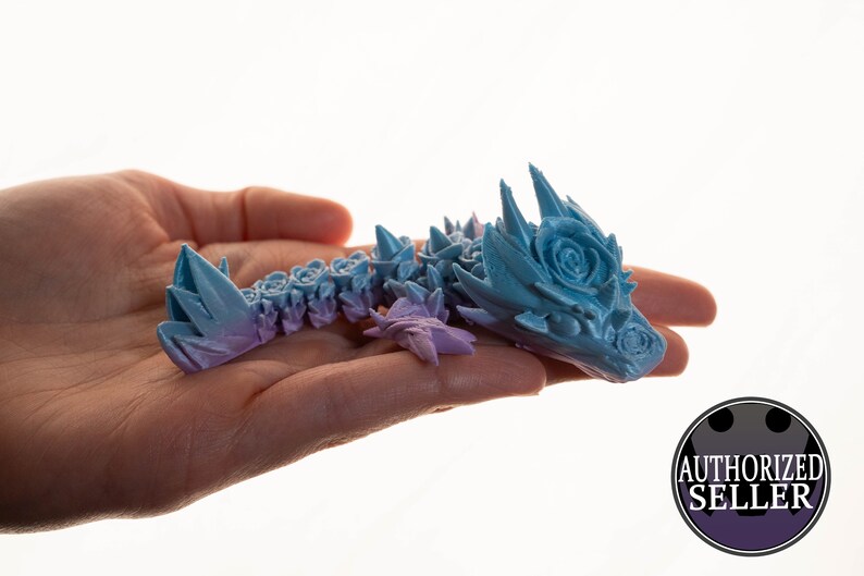 Rose Dragon Tadling | Fidget Toy | Articulating Dragon | 3D Printed