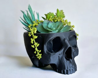 Skull Planter | Small Plant Pot | Halloween Decor | Succulent Planter | Gothic Decor | Holes for Handing | Cottagecore | 3D Printed